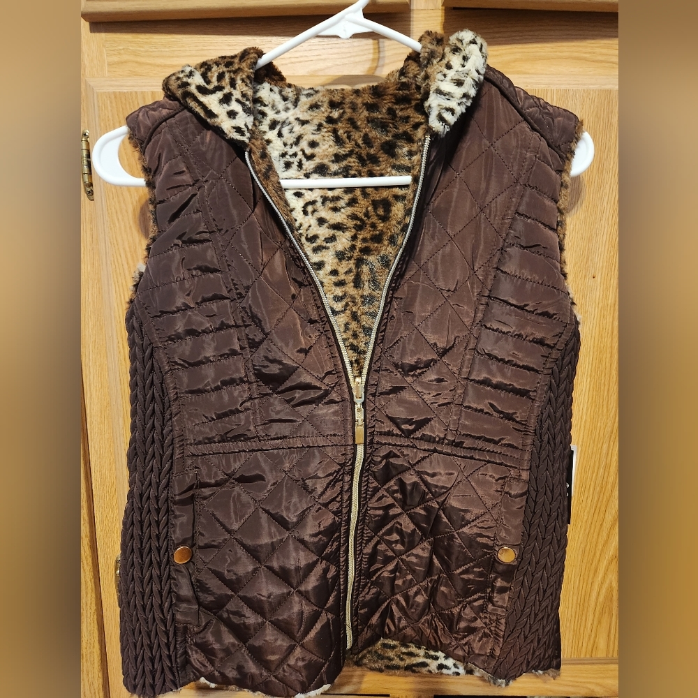 Reversible faux fur vest